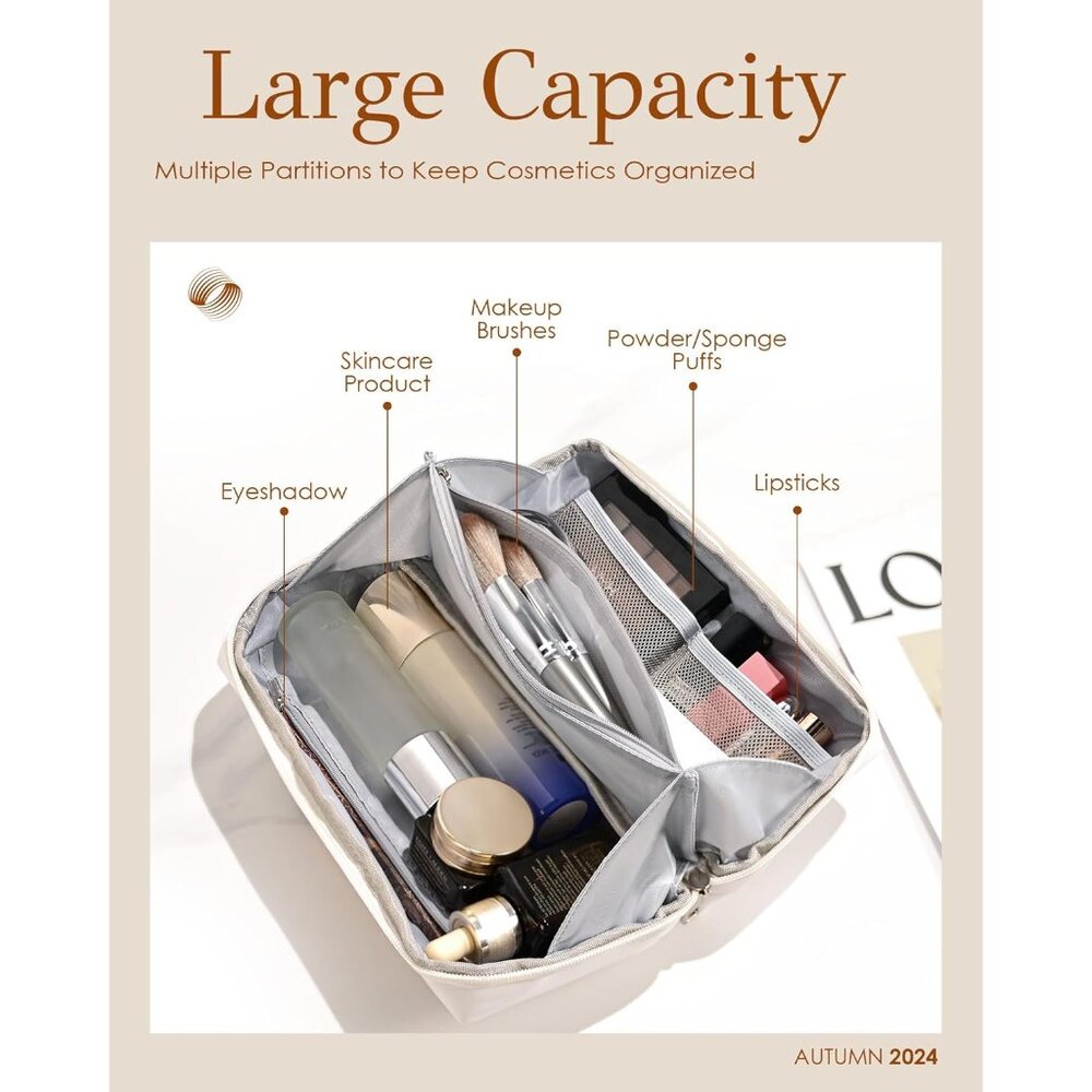 Personalized Initial Makeup Bag - Elegant Waterpr… - image 4